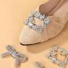 2Pcs High Heels Metal Decoration Buckle Removable Luxury Rhinestone Butterfly Shoe Buckle Vamp Decoration Toe Accessory