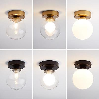 Lámpara de porche moderna y sencilla, luz de pasillo, luz de bola de cristal, luz de techo moderna para balcón, luces LED para lámparas de habitación para sala de estar