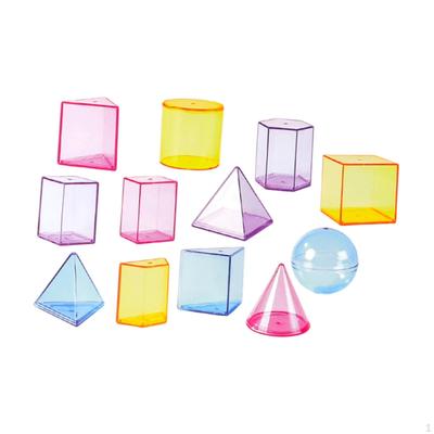 12x Geometric Shapes Blocks Set Pattern Teaching Aids Shape Sorting Learning Toys for Home