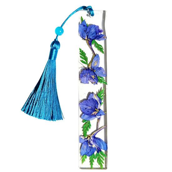 DYS Real Flower Resin Bookmark, 12 Months Dried Page Marker, Handmade Pressed Bookmark for Readers, Gift Book Lovers