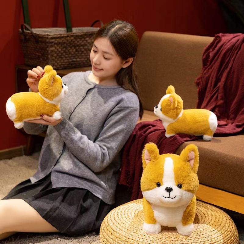 20/30cm Neues Imitat Schwanzloses Corgi Plüschtier Kissen Kissen Lustiges Kindergeschenk Elegante Niedliche Puppe Kissen Cartoon Animation