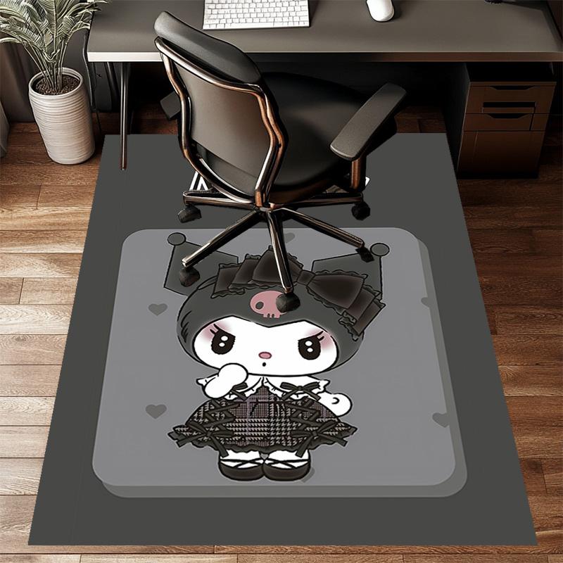 Custom Kuromi Mat Personalized Name, Polyester Washable Indoor Entryway Rug, Gift for Christmas, Easter, Thanksgiving Day