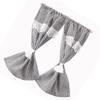 Fabric Miniature Dollhouse Window Curtain with Stripe Pattern Design For 1/12 Model Dollhouse Scene Decoration Accessory