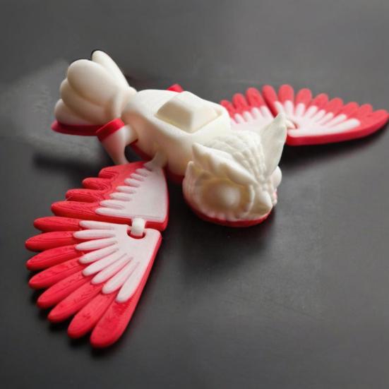 Movable Joints Owl Model 3D Printed Owl Figure Toy Articulated