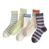 Female Spring and Autumn Color Striped Boneless Tube Stack Socks