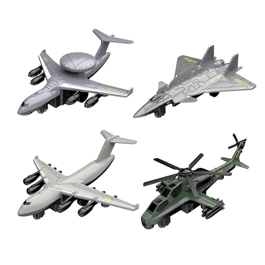 4x 1/60 Scale Pull Back Airplane Model Collectible Gifts Display Ornaments for
