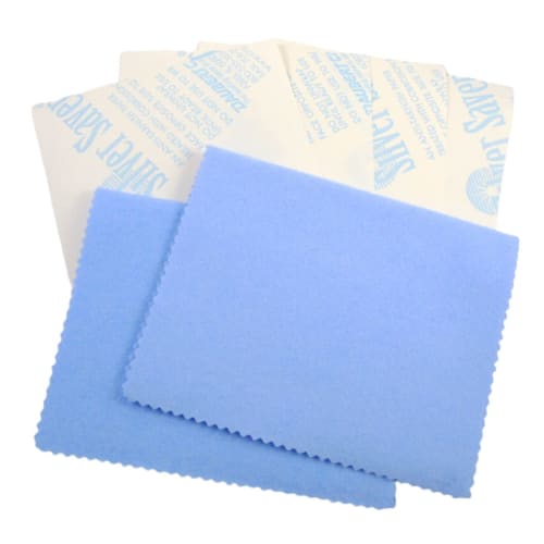 KOYO Polymar Silver Polishing Cloth (2 Sheets) and Silver Saver Anti-Rust Paper, A6, 4-Sheet Set (For Silver (Small))