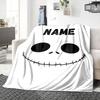 Custom Name Nightmare Before Christmas Face Party Blanket For Couch Bed Plush Cozy Fuzzy Blanket Super Soft Warm Blankets For Fall And Winter 091692