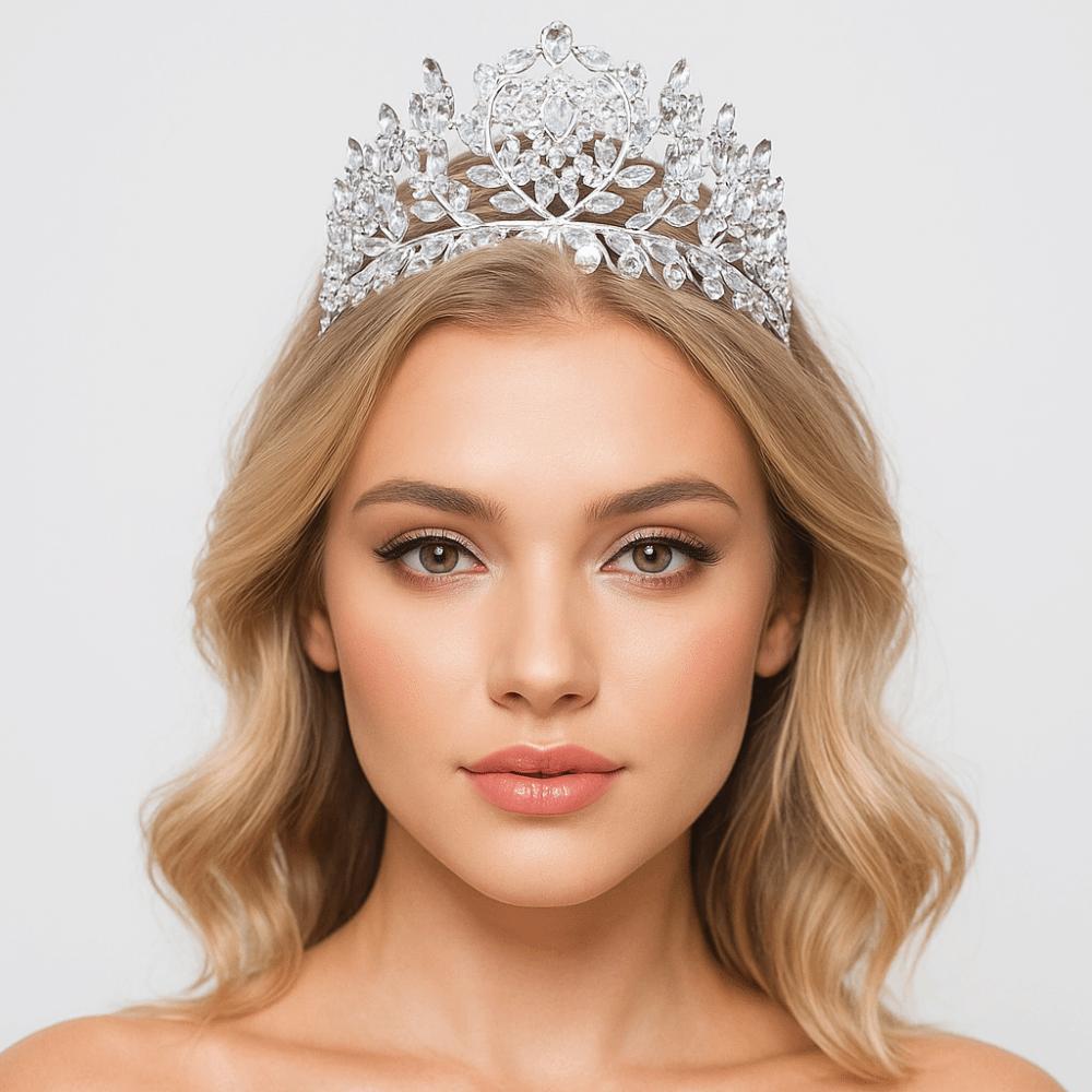 Zinc Zinc Alloy Bridal Crowns Rhinestone Queen Princess Tiara Luxury Wedding Crown  Pageant Prom