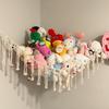 Corner Hanging Woven Cotton Rope Toy Storage Net with Tassels