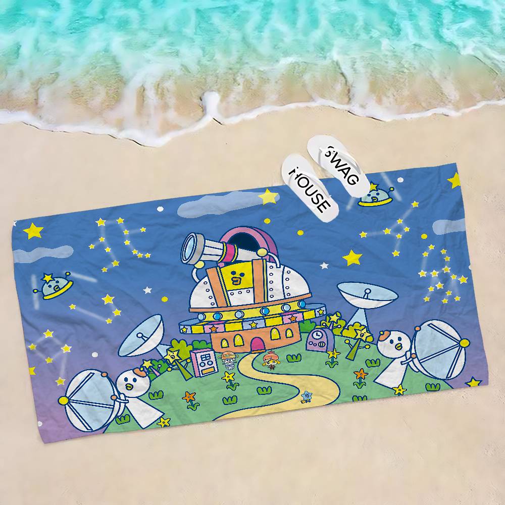 Tamagotchi Cut Friend Big Microfiber Beach Towels Quick Dry Towel Sand Beach Towels Pool Towel for Travel Swim Pool Yoga