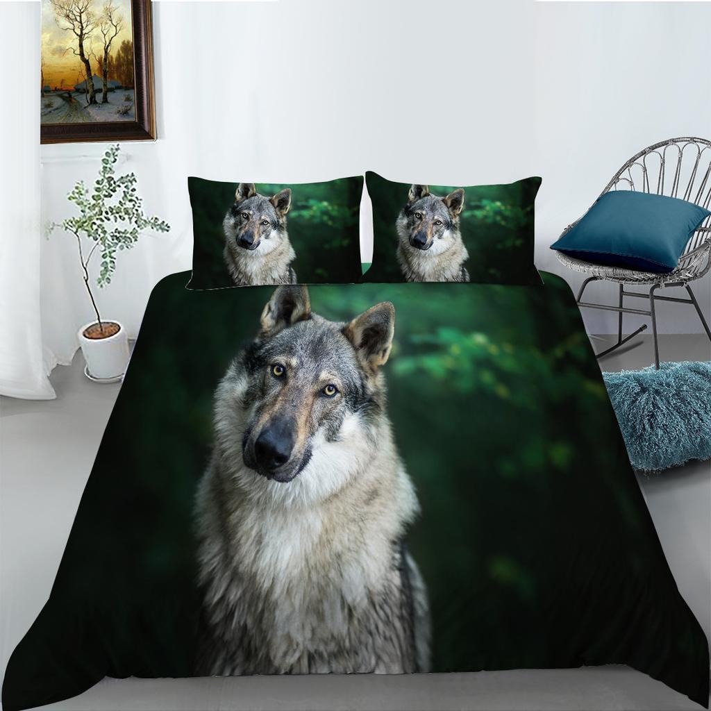 Shopify Bedding Two Or Three-Piece Set Polyester Wolf Series Digital Printing