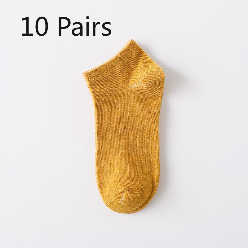 

10 пар мужских носков-следочков, телесные носки, однотонные парные короткие носки, ретро однотонные хлопковые спортивные носки, повседневные и универсальные 10 pairs имбирный