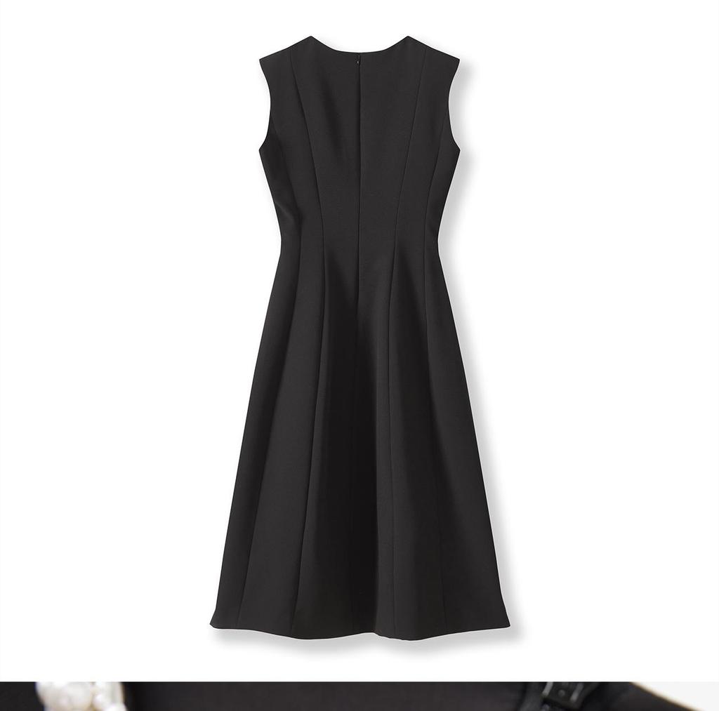 Early Autumn Light Luxury Hepburn-Style Sleeveless Waist-Hugging Dress for Women