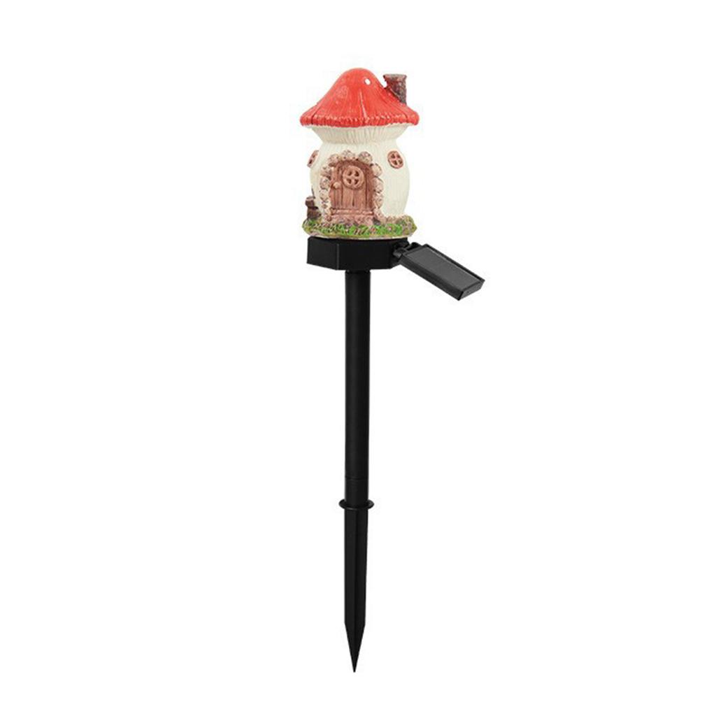 Solar LED Mushroom House Statue Decor Lamp Easy To Install Landscape Light for Patio Pathway Yard Holiday Gifts Travel Outing