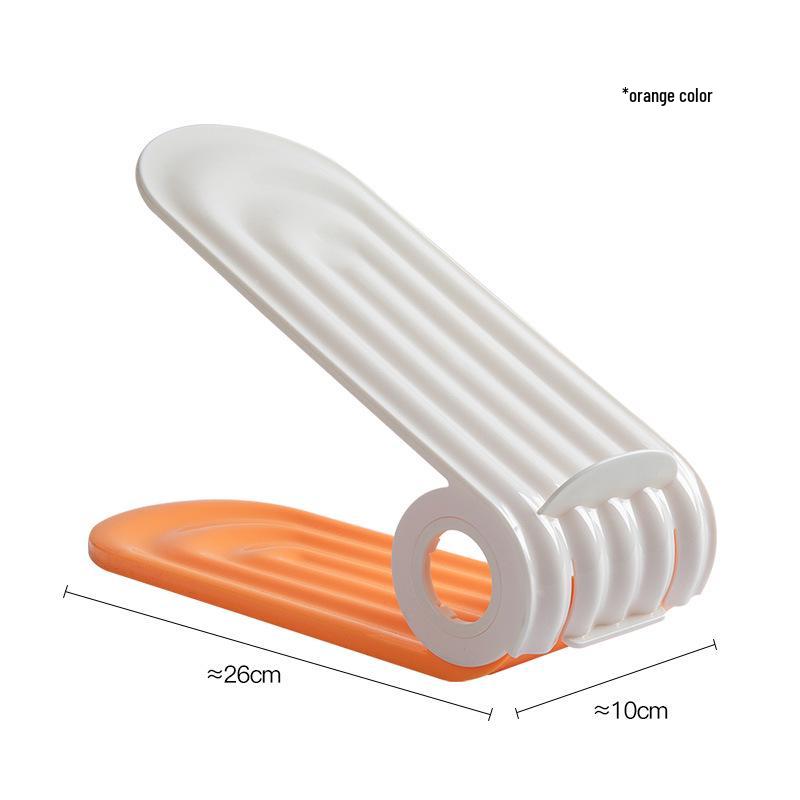 Compact Adjustable Double-Layer Plastic Shoe Rack - Space-Saving & Foldable Design