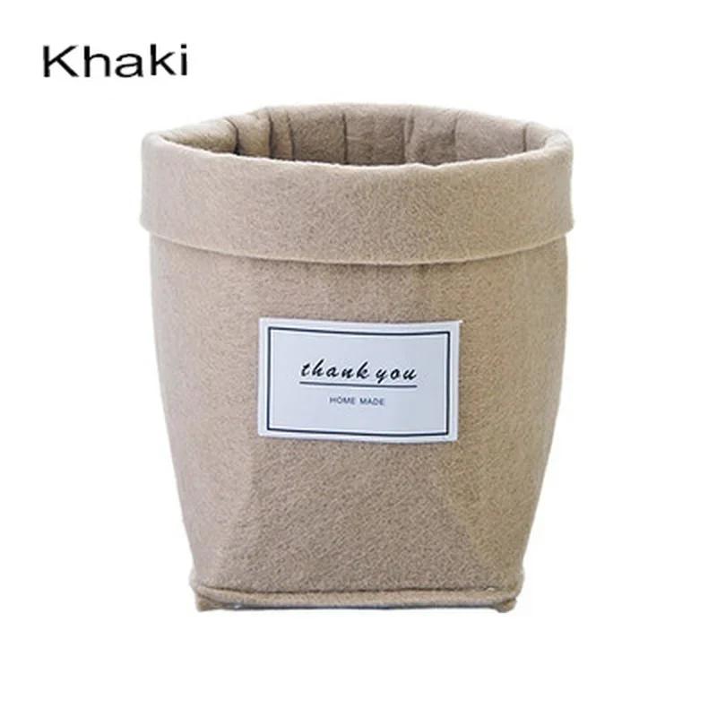 Тканевый цветочный горшок, настольная корзина для хранения мелочей, маленькая милая настольная корзина для хранения, сумки-органайзер чёрный