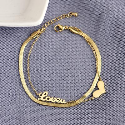 Stainless Steel High Quality Love Heart Bracelets For Women Party Gift Fashion Joyas De Chain Charm Bracelets Jewelry