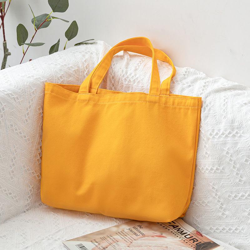 Solid Color Canvas Handbag Bento-Style Shoulder and Shopping Bag