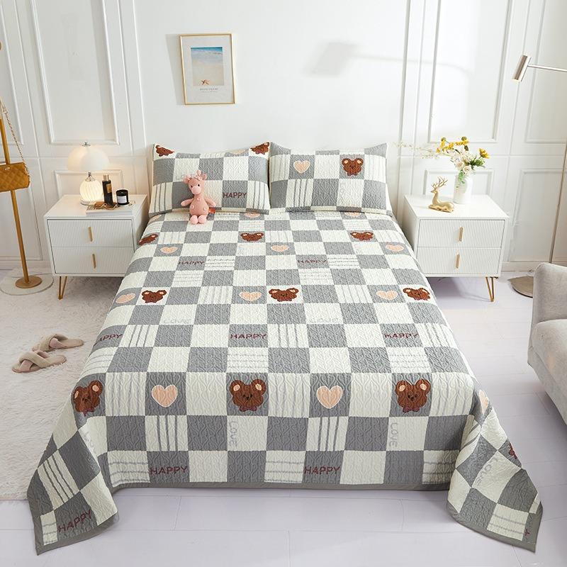 Trzyczęściowy zestaw drukowanej narzuty na łóżko z czystej bawełny, uniwersalna antypoślizgowa bawełniana pikowana narzuta, prześcieradło tatami hurtowo transgraniczne