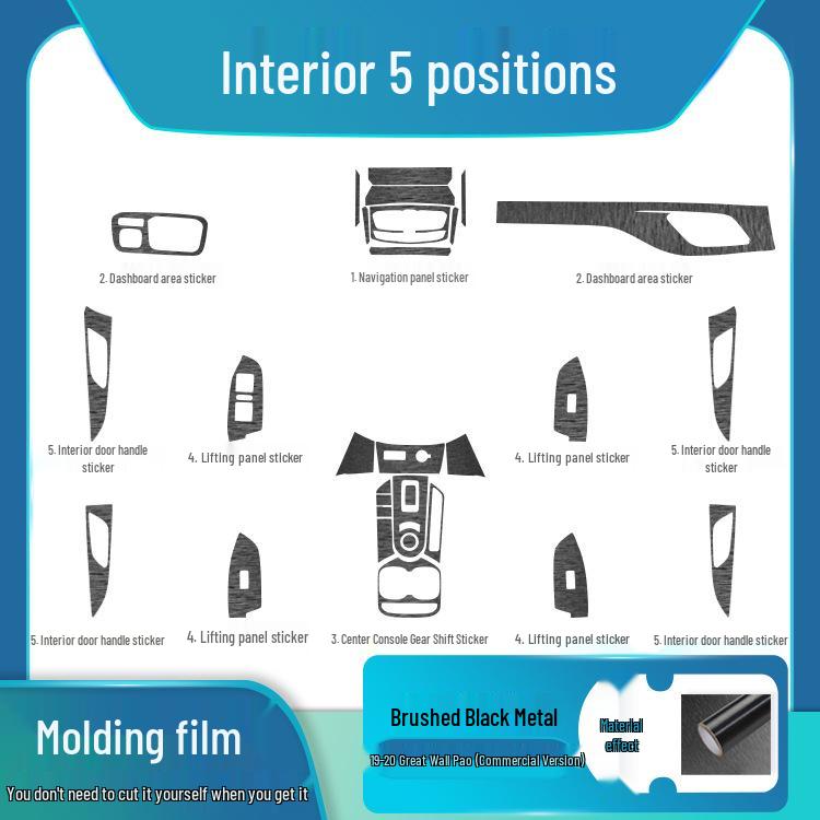 19-20 Great Wall Cannon Interior Carbon Fiber Gear Console Sticker