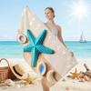 Beach Theme Beach Towel Starfish Shell Printing Microfiber Quick Drying Absorbent Large Bath Towel