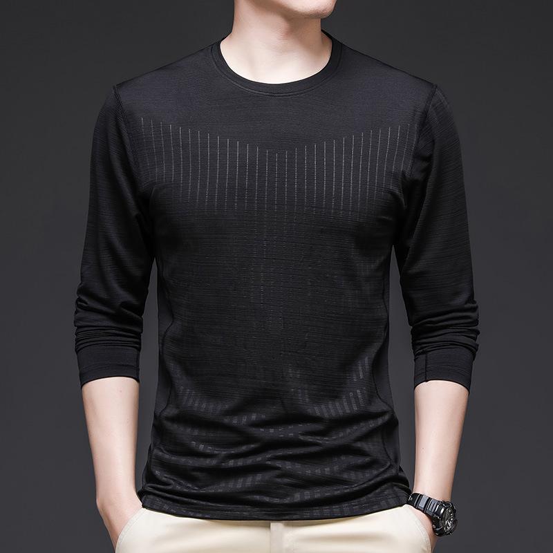 New Spring and Autumn Tops Thin T-shirt Youth Slim Sportswear Round Neck Long Sleeve T-shirt Top