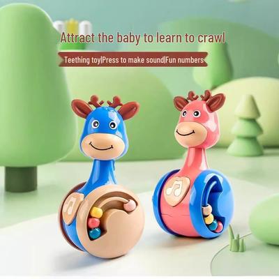 Gliding Deer Tumbler: Baby Soothing & Educational Toy for 3-12 Months Crawlers and 1-3 Years Infants