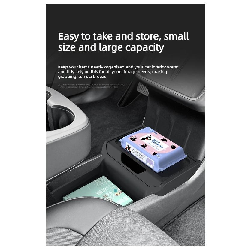 for Tesla Model Y Standard 2026 Accessories Center Console Storage Organizer Box Armrest Box Storage Tray Protection Mat