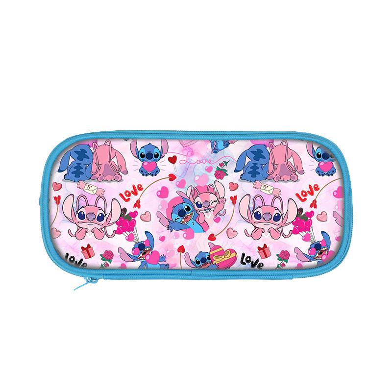 Stitch Childrens Double Layer Pencil Case With Polyester Storage For School Supplies
