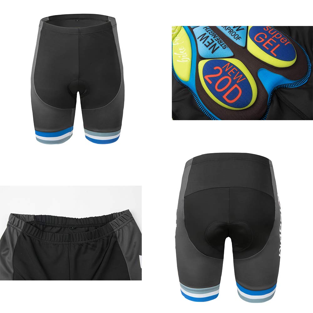 Wisdom Leaves Cycling Bib Pants, 4-Length, Quick-Drying, Breathable, Blue, Size M