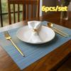6Pcs Non-slip Striped Placemat PVC Insulation Pad Kitchen Accessories Table Mat  Party
