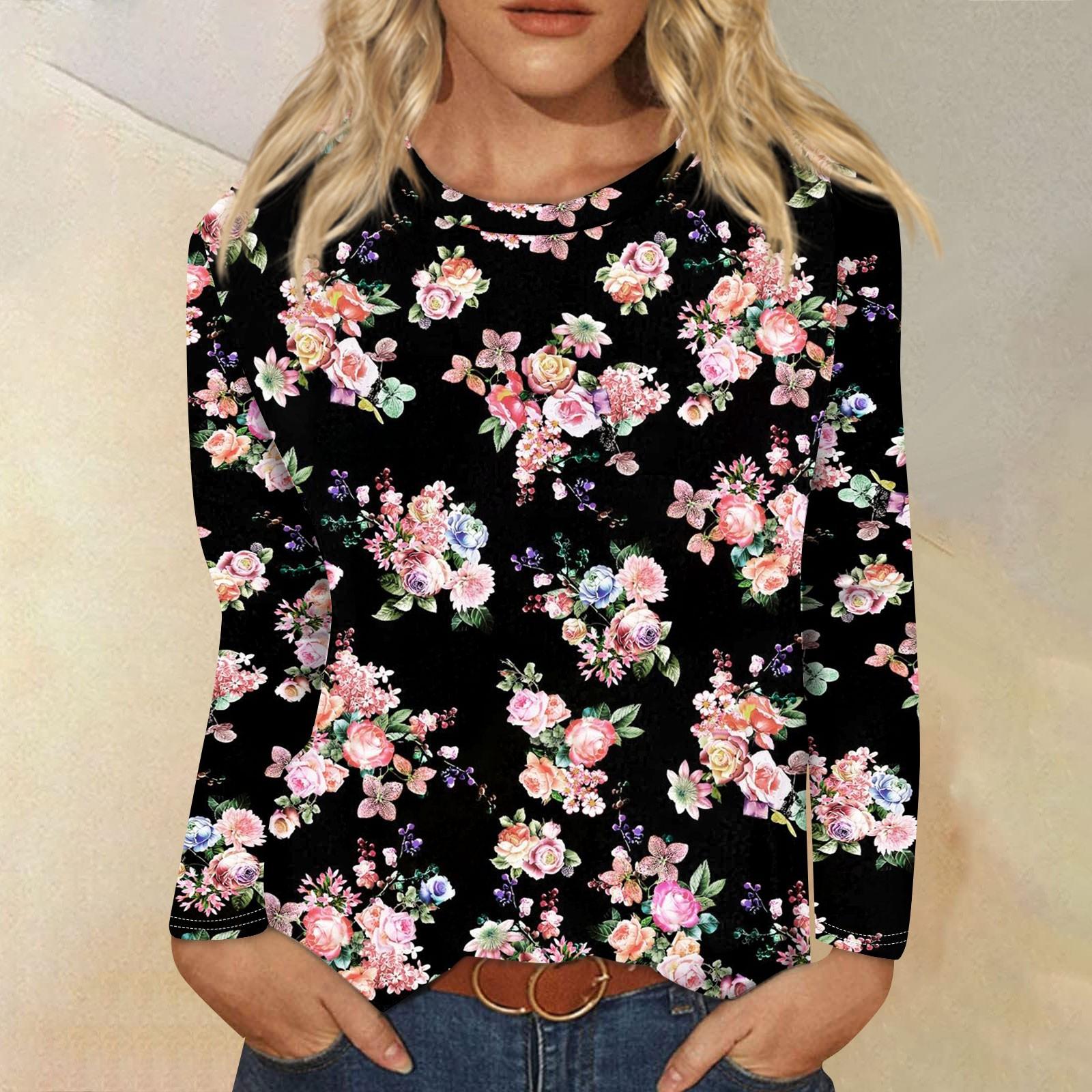 

Женская модная повседневная блузка с длинным рукавом и круглым вырезом, пуловер XL