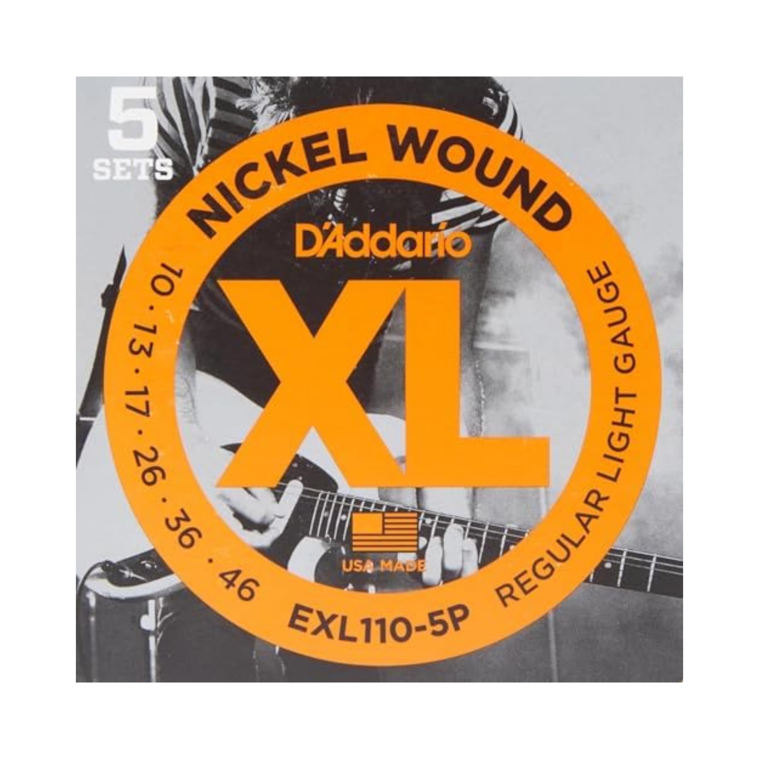 

D Addario Electric Guitar Strings, 5-Pack Promotional Pack, Nickel, Regular Light, .010-.046, EXL110-5P (Official Japanese Product)