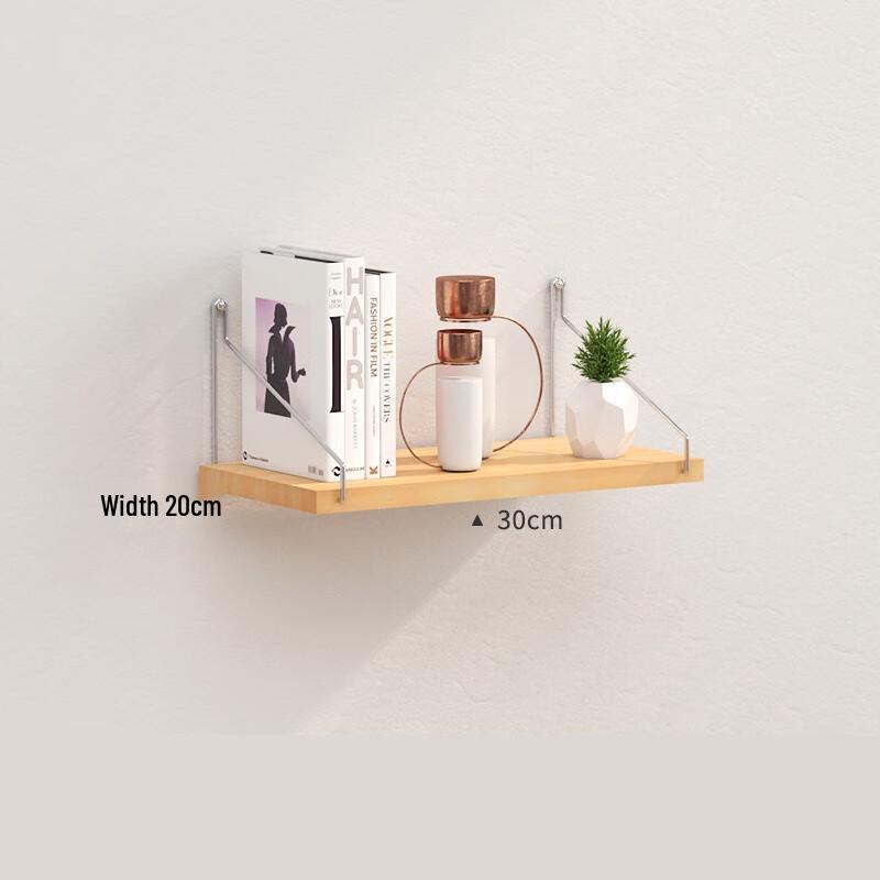 Drill-Free Wall-Mounted Wooden Shelf