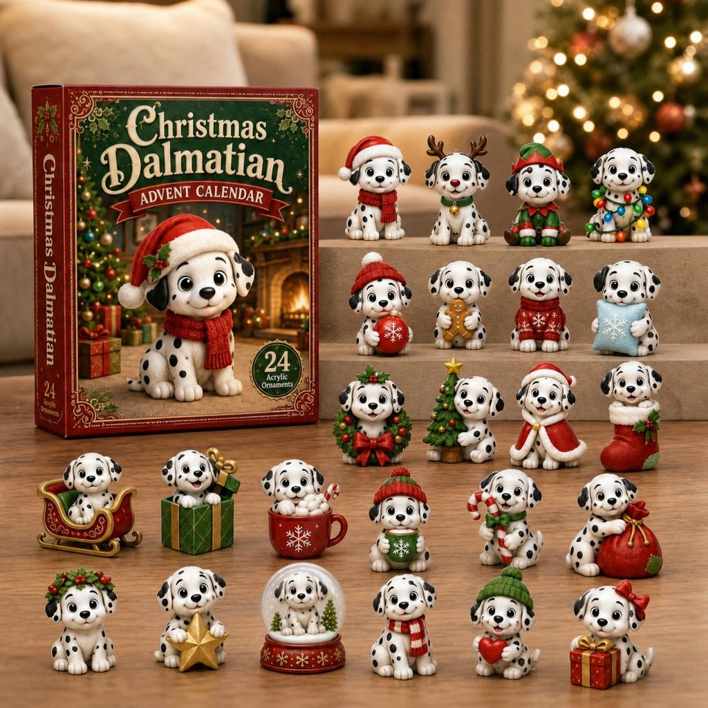 Acrylic Christmas Dog Collectible Toy Miniature Figure