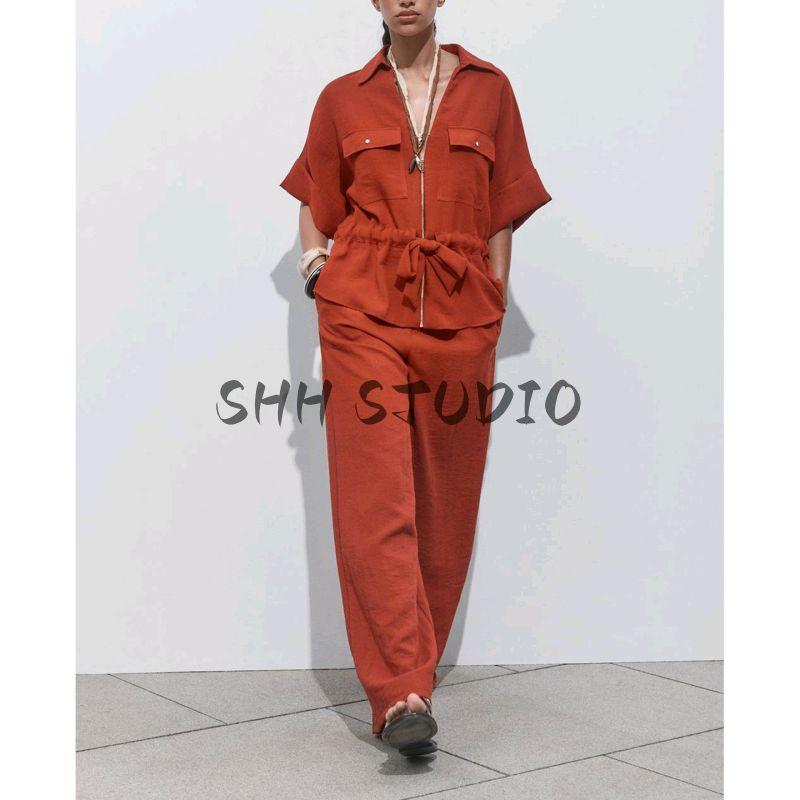 Travel Hunting Shirt 2273847 2273741 Elastic Waist Wide Leg Pants 2116847 2116741