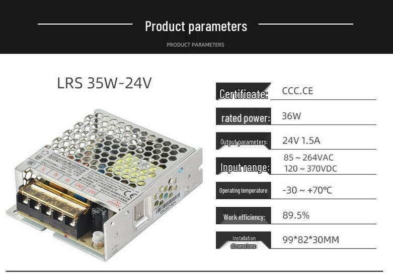 35W-450W Single Output Switching Power Supply: 5V/12V/15V/24V/36V/48V for 3D Printers