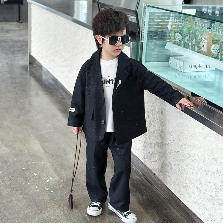 2025 Boys' Sparkling Silver Casual Suit Set