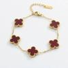 Net Red New Titanium Steel Four-leaf Clover Bracelet Female Simple Ins Five Flowers Mother-of-pearl Good Luck Four-leaf Clover Hand Jewelry Chain