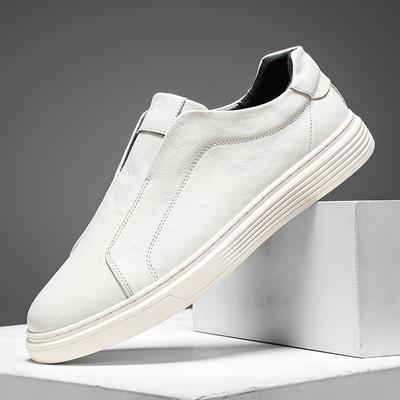 Fashion All-match Mens Slip On Walking Footwear Fashion Men's Flats Men Shoes Genuine Leather Mens Sneakers High Quality Skate Shoes Men