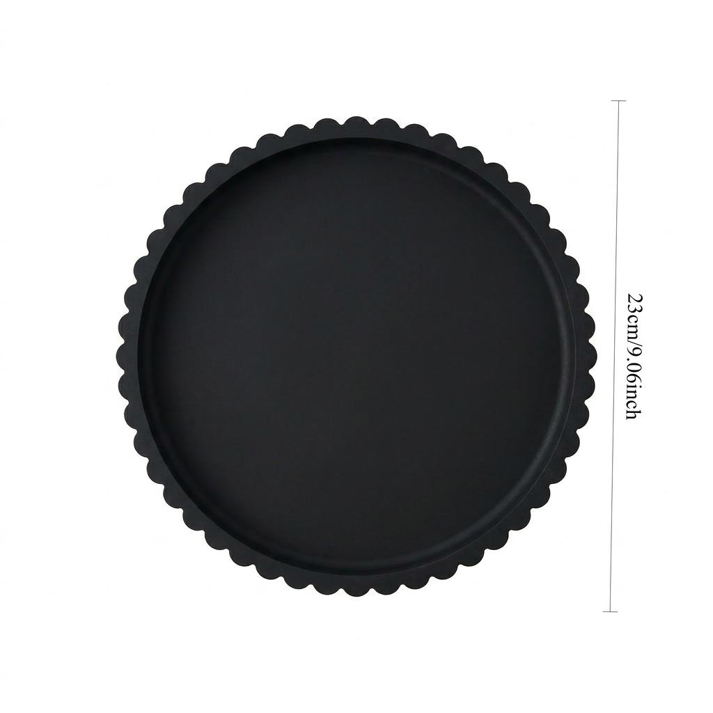 Modern Black Silicone Round Tray Coffee Table Centerpiece Minimalist Home Decor Organizer for Perfume Display Coffee Bar
