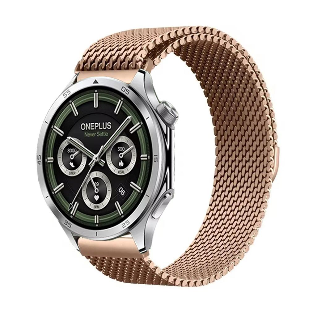 22mm 20mm 18mm Milánský řemínek pro Oneplus Watch 3 46mm 43mm/Lite/2/2R Magnetický náramek pro OPPO Watch S/X2 mini Ocelový náramek na zápěstí