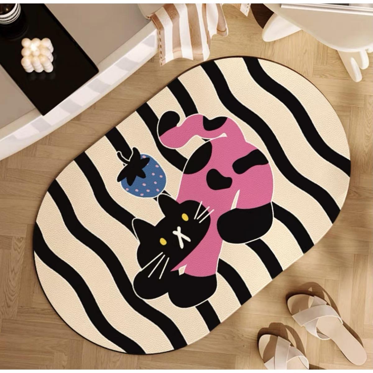 

Коврик для ванной комнаты с мультяшным рисунком, противоскользящий, грязный и износостойкий, из диатомовой грязи, для крыльца, двери, легко сушить и легко ухаживать за ковриком 40*60cm