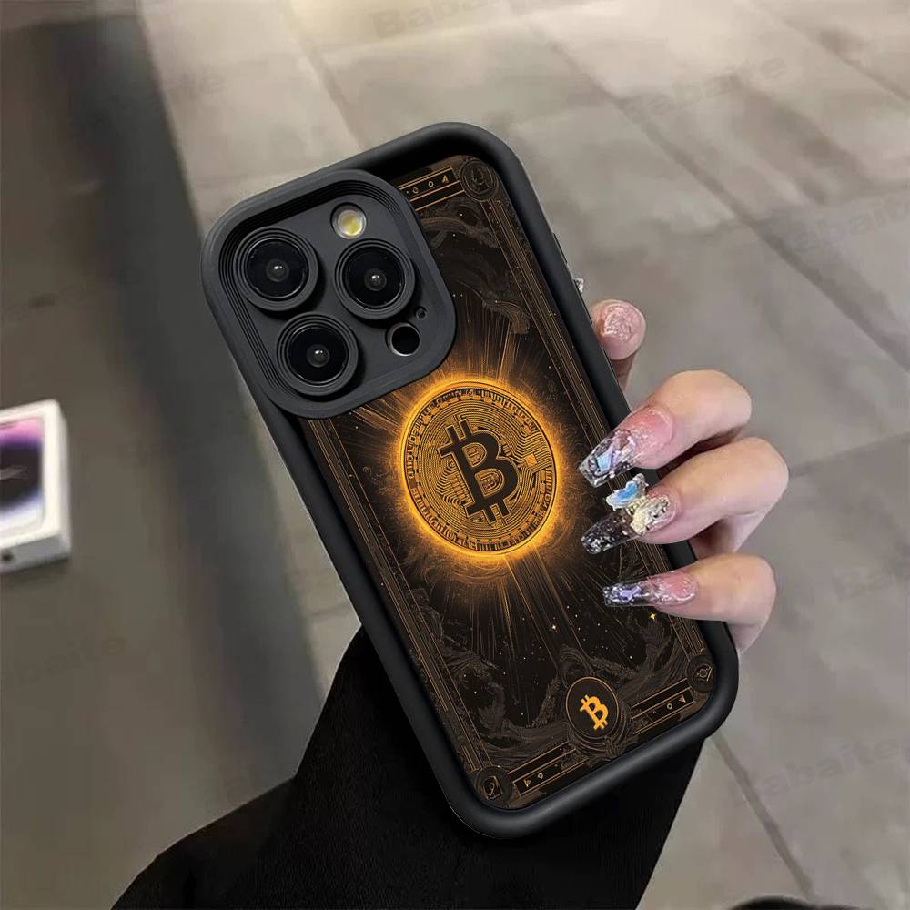 Luxury Bitcoin Phone Case For IPhone 17 16 15 13 11 12 14 Pro Max Plus Silicone Cover Shell