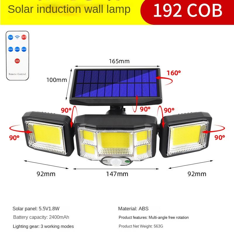 Neue Solar-Wandlampe mit Induktionsfunktion für den menschlichen Körper, Gartenlampe im Freien, wasserdicht, LED, drehbare Beleuchtung, Straßenlaterne