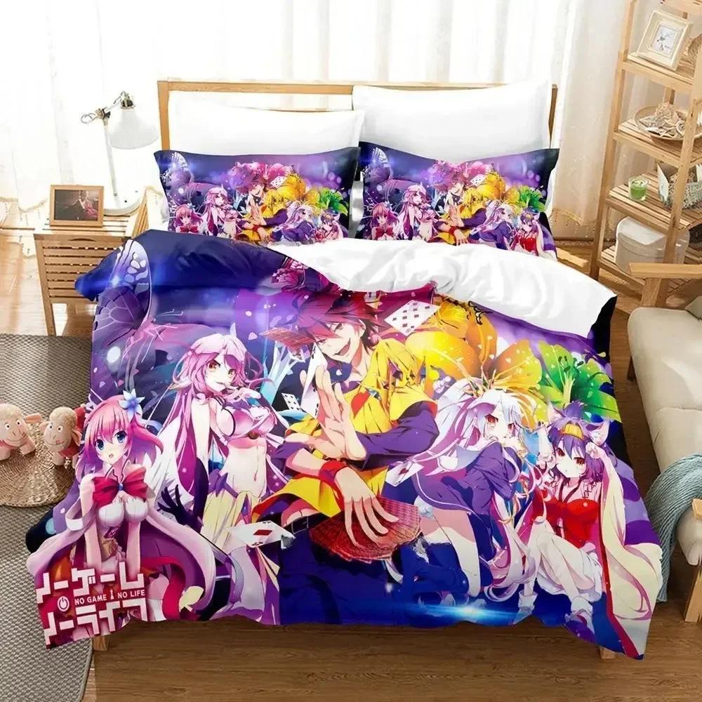 New Game No Game No Life Sora and Shiro Bedding Set Single Twin Full Queen King Size Bed Set Adult Kid Bedroom Duvet Cover Sets