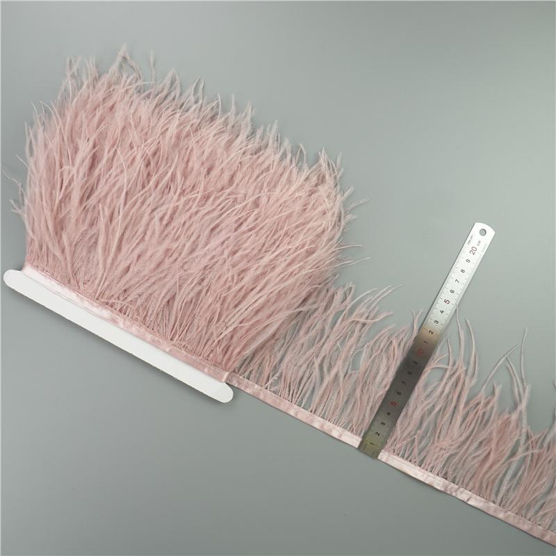 1Meter/Lot 10-15Cm Ostrich Feather Fringe Trim For Crafts Plumas Ribbon For Needlework And Handicrafts Feather Dress Accessories