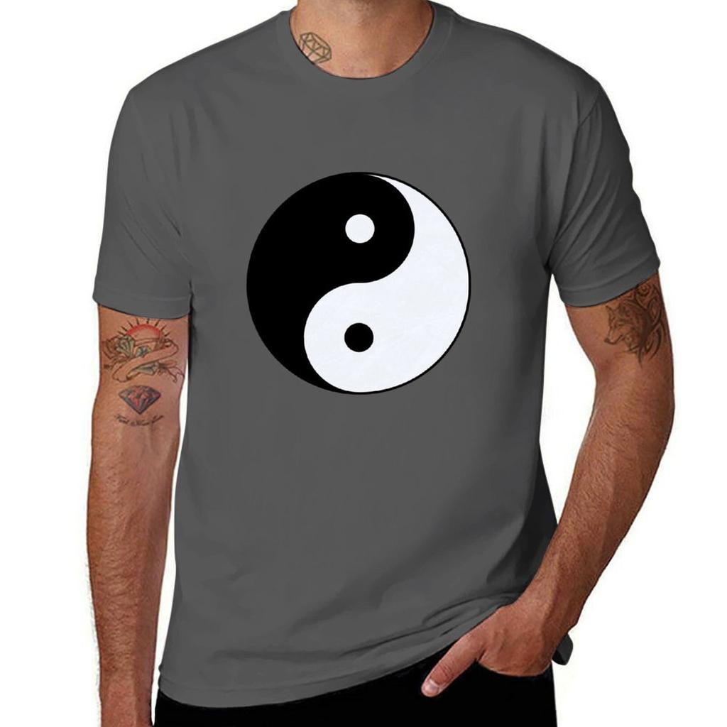 Yinyang Symbol Tshirt Minimalist Casual Short Sleeve Top