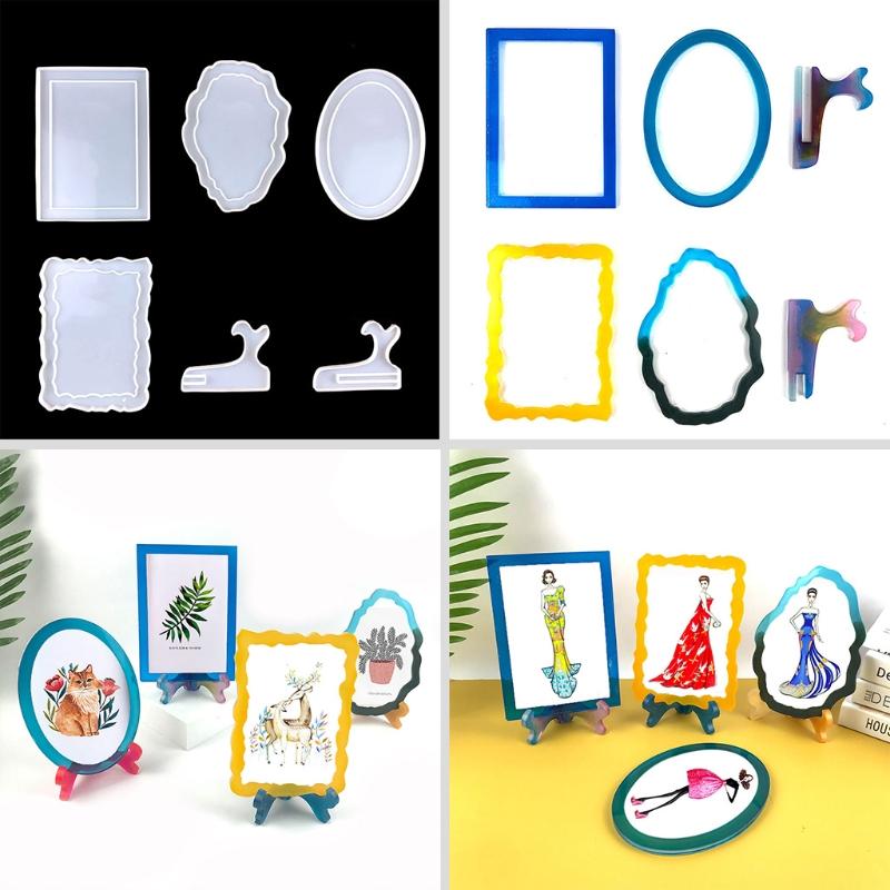 DIY Retro Picture Frame Resin Mold Relief Photo Frame Silicone Mold Epoxy Resin Casting Molds for Home Decorations